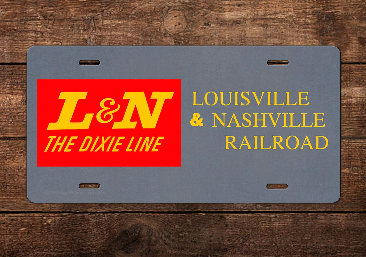Louisville & Nashville (L&N) RR "Dixie Line" License Plate VintageTransCo