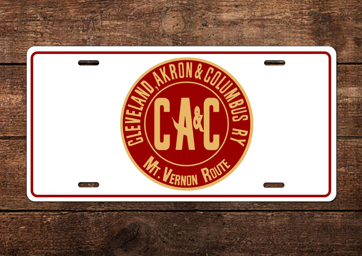 Cleveland Akron & Columbus License Plate VintageTransCo