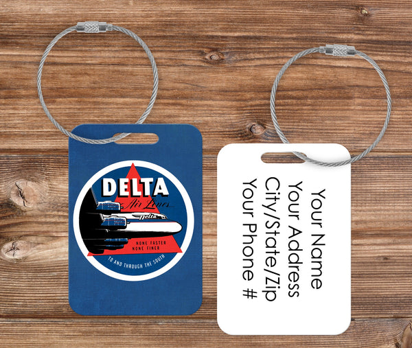 Delta Airlines (Vintage Ad) - Luggage / Bag Tag