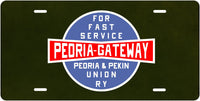 Peoria and Pekin Union Railway License Plate