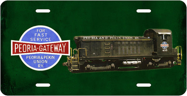 Peoria & Pekin Union Railway License Plate