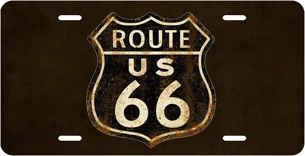 Route 66 Vintage Sign License Plate