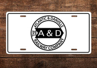 Atlantic & Danville (A&D) RY License Plate