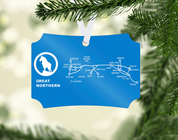 Great Northern RY Map Ornament
