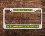 Southern Railway - Southern Serves the South (SOU) Chrome or Matte Black finish License Plate Frame