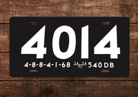 Union Pacific (UP) 4014 "Big Boy" Cab License Plate