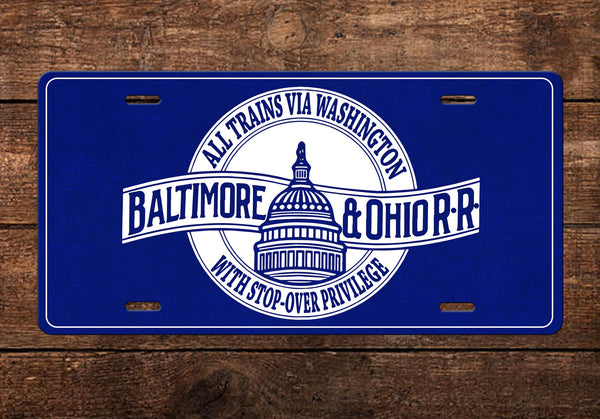 Baltimore & Ohio (B&O) - Thru DC - License Plate
