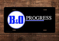 Baltimore & Ohio (B&O) Stencil Logo License Plate