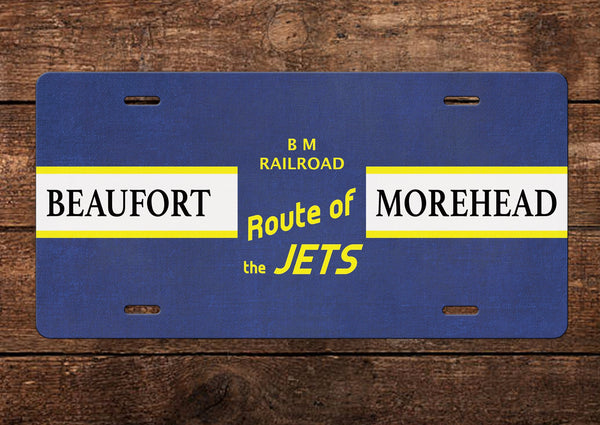 Beaufort & Morehead (B&M)"Route of the Jets" Railroad License Plate
