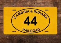 Cambria & Indiana Railroad License Plate