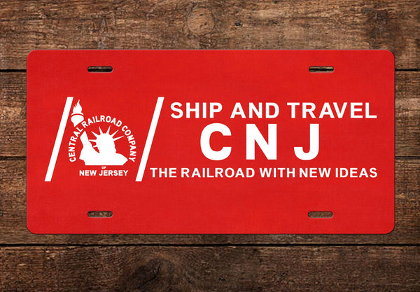 Central RR of New Jersey (CNJ)- Ship & Travel- License Plate