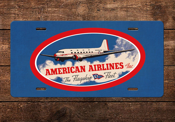 American Airlines Vintage Ad License Plate
