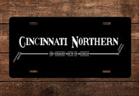 Cincinnati Northern Railroad License Plate