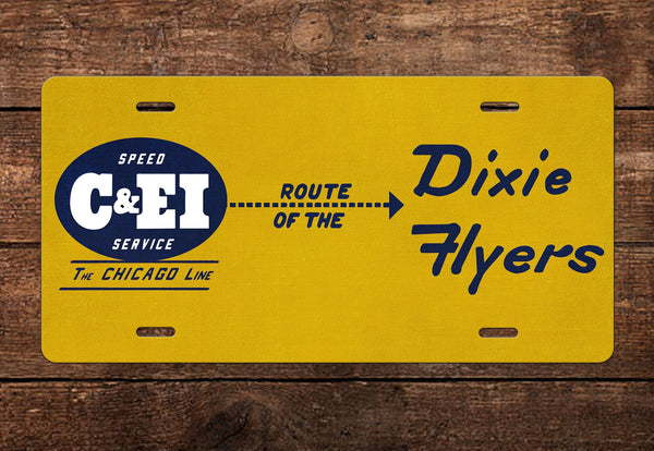 Chicago & Eastern Illinois (C&EI) -Route of the Dixie Flyers - License Plate