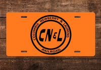 Columbia, Newberry & Laurens (CN&L)(Caboose Orange) License Plate