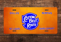 Cotton Belt Rail Line License Plate