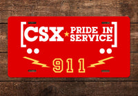 CSX 9-1-1 License Plate