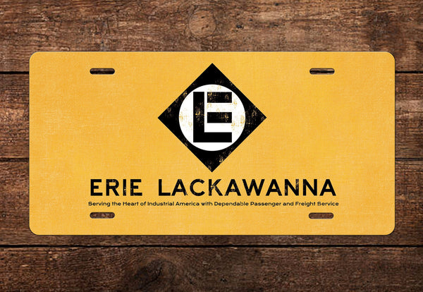 Erie Lackawanna Railroad Distressed License Plate