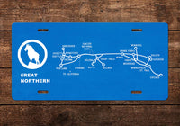 Great Northern Map RY License Plate