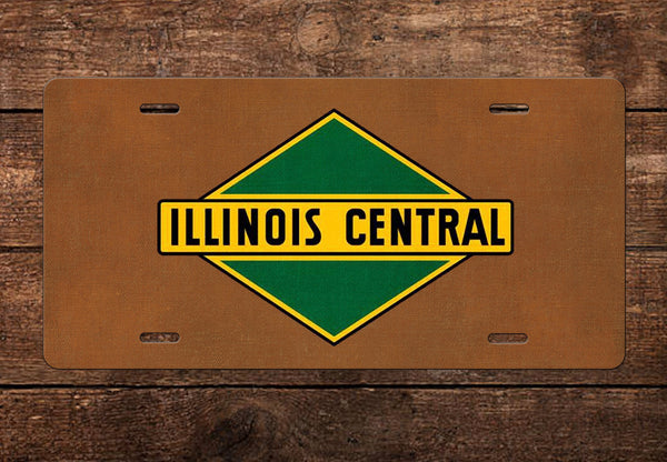 Illinois Central Diamond Logo License Plate