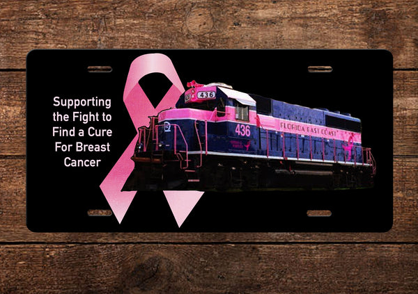 FECR Breast Cancer Awareness Locomotive License Plate