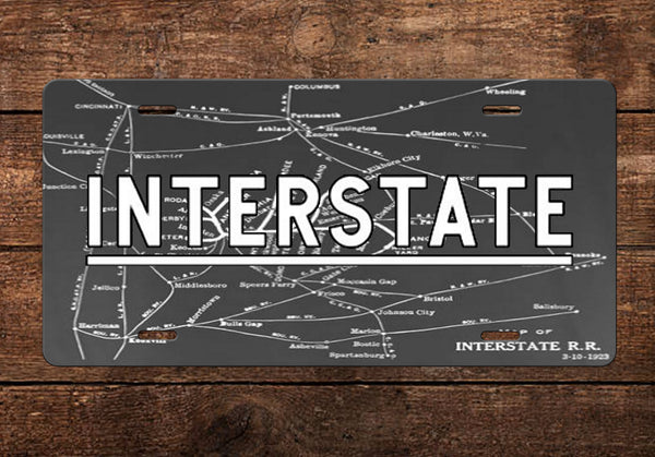 Interstate Railroad License Plate