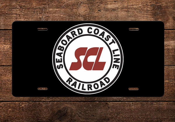 Seaboard Coast Line RR License Plate (Black)