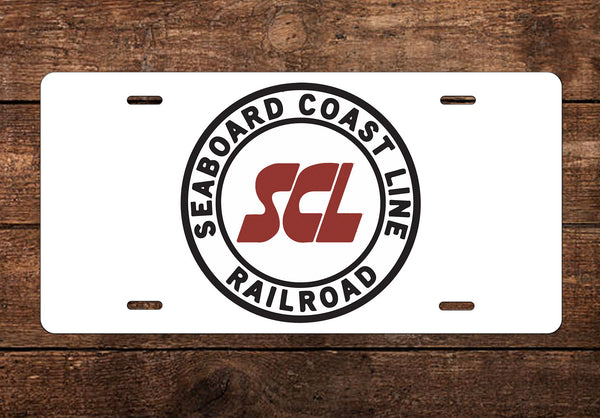 Seaboard Coast Line RR License Plate (White)