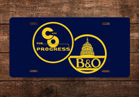 Chesapeake & Ohio | Baltimore & Ohio (C&O | B&O) - For Progress - License Plate