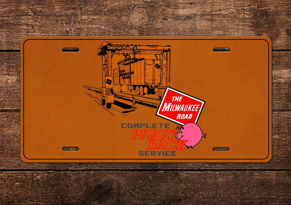 Milwaukee Road - Piggy Back Service - License Plate