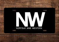Norfolk & Western (N&W) "NW" License Plate