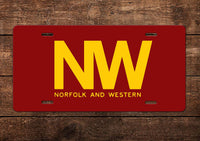 Norfolk & Western (N&W) "NW" License Plate
