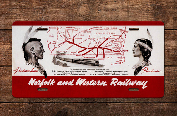 Norfolk & Western (N&W) - Powhatan Arrow Ad - License Plate