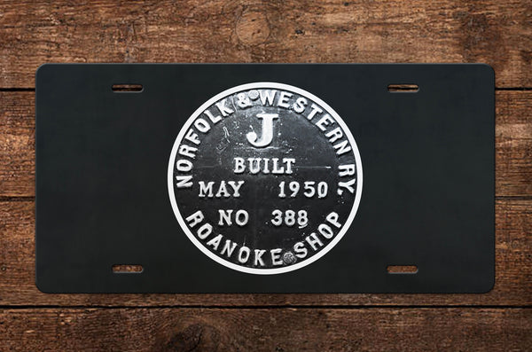 Norfolk & Western (N&W) Class J 611 Builder's Plate License Plate