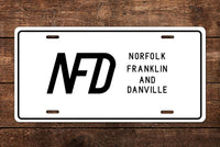 Norfolk Franklin & Danville Railway License Plate