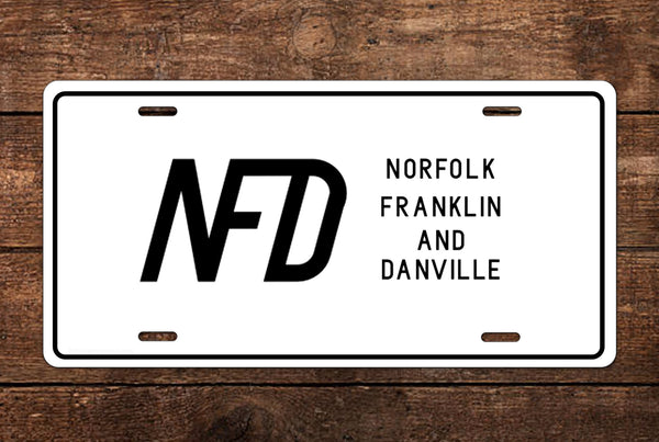 Norfolk Franklin & Danville Railway License Plate