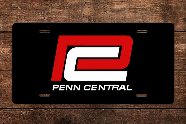 Penn Central License Plate (Red/White)