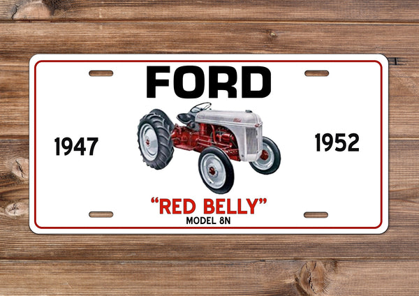 Ford 8N 'Red Belly" Tractor License Plate