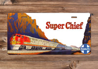 Santa Fe Super Chief - Vintage Ad - License Plate