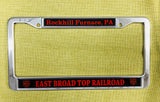 East Broad Top Railroad (EBT) - Rockhill Furnace - Chrome License Plate Frame